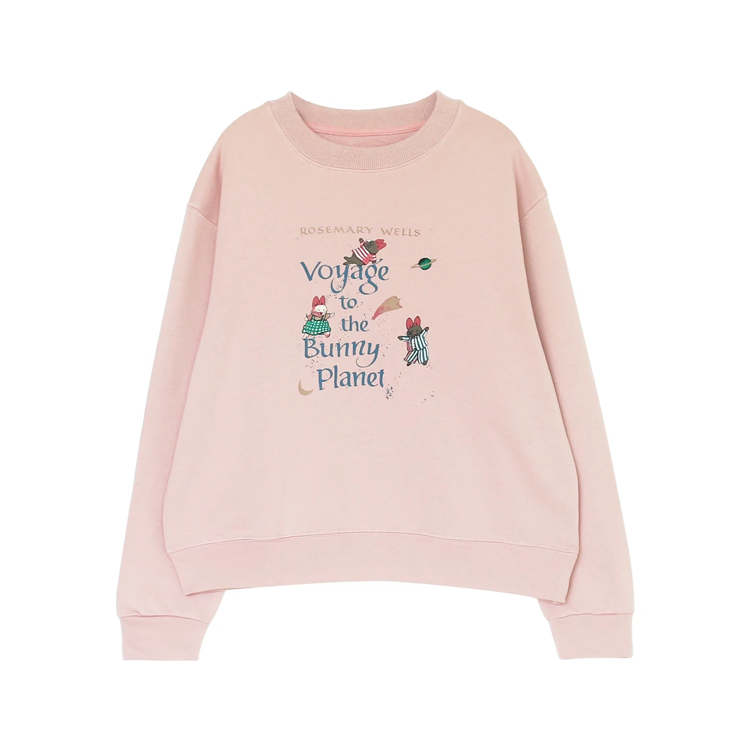 圆领长袖卫衣2024秋冬新款毛圈字母涂鸦印花纯色宽松上衣女装上衣