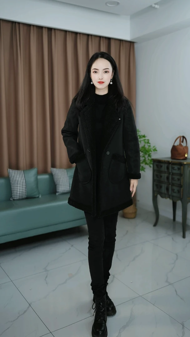 2024粉丝福利新款双面穿大码显瘦洋气皮毛一体气质款外套