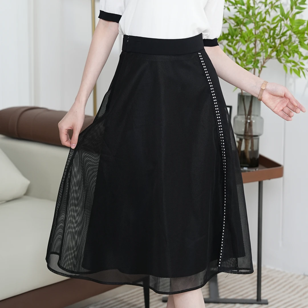 【春季新款】韩版高腰洋气时尚气质百搭网纱半身裙DH2020 裙长68