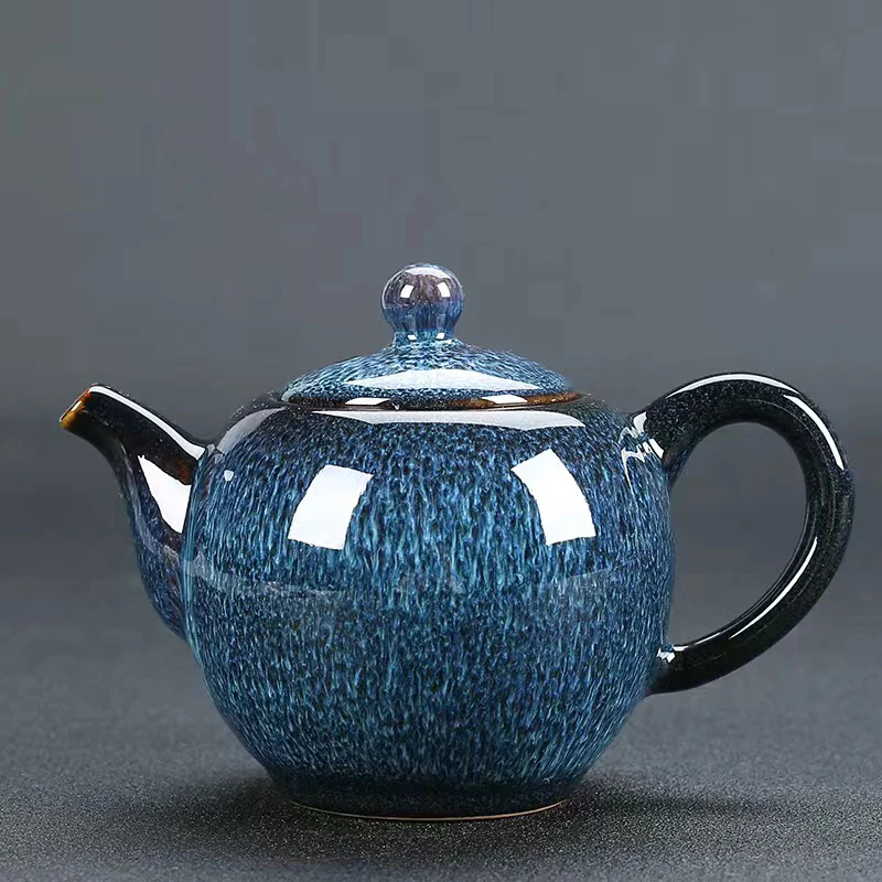 窑变茶壶功夫茶具茶道单壶水壶陶瓷泡茶壶日式家用小泡茶器单个壶