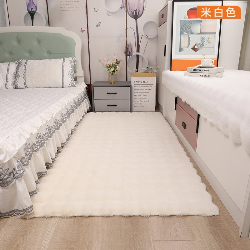 毛绒地毯奶油风泡泡绒地垫卧室床边毯客厅飘窗垫沙发垫毛毯茶几垫
