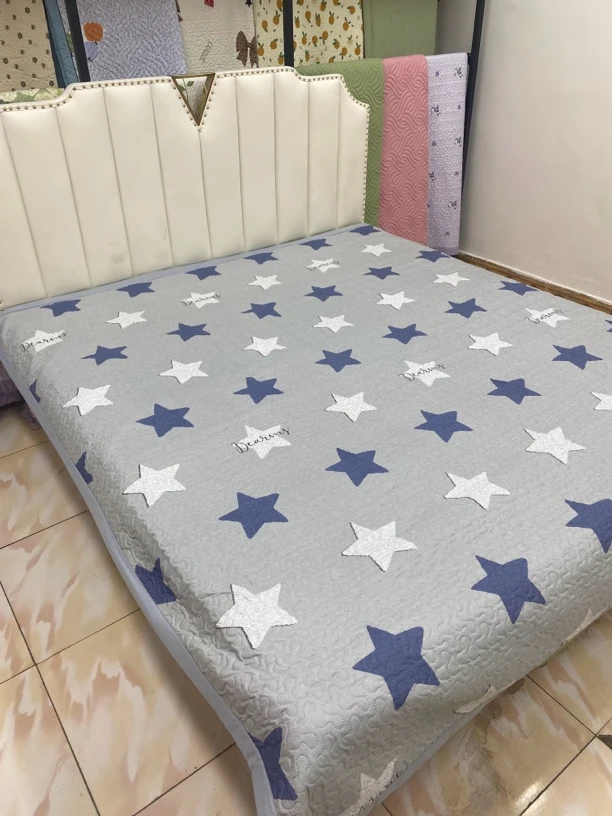 【小星星】200*230 新款水洗棉双面加厚舒适多功能亲肤床盖(±5）