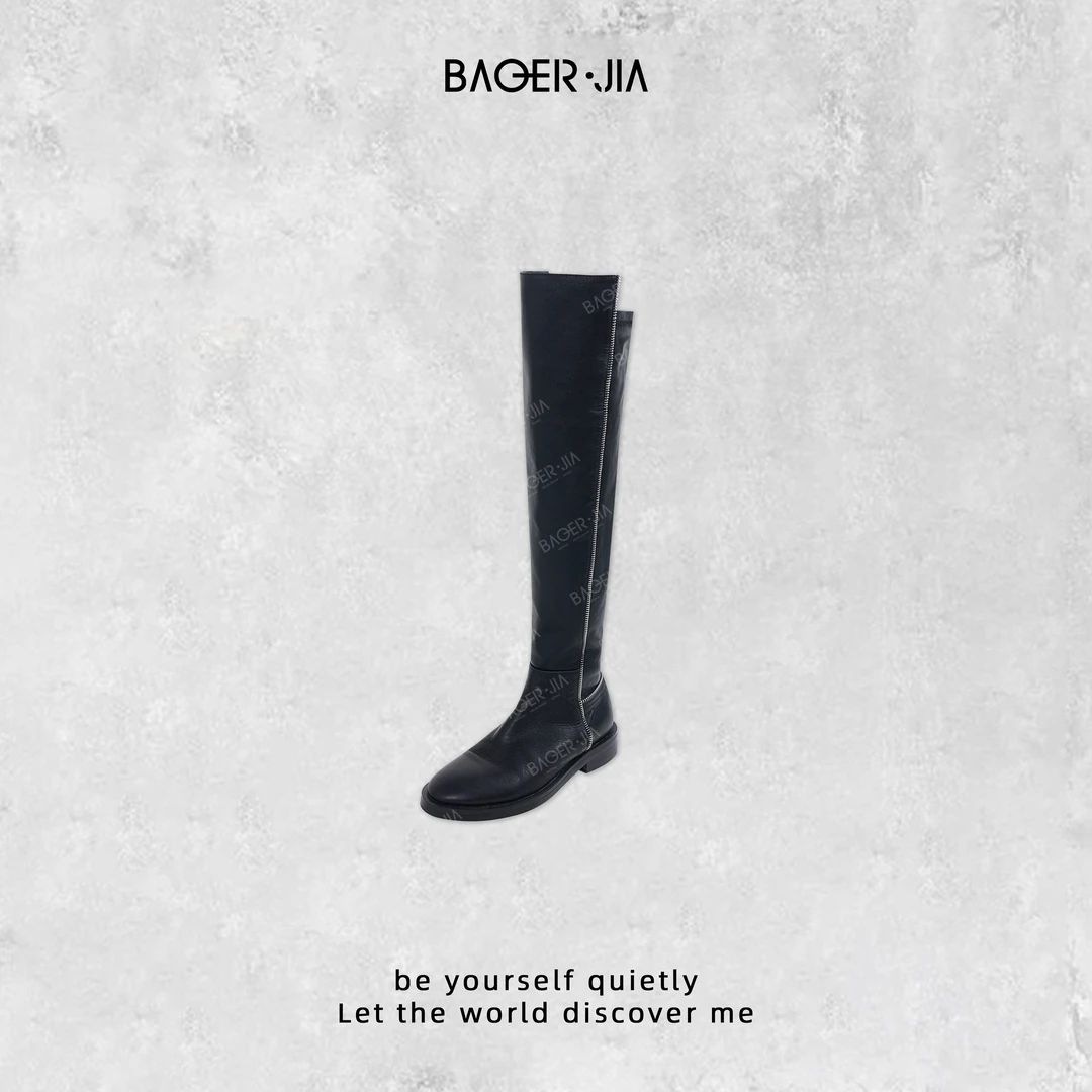 88-【过膝高靴】宝儿家含幂BM15824206早秋新款穿搭圆头长筒时尚靴