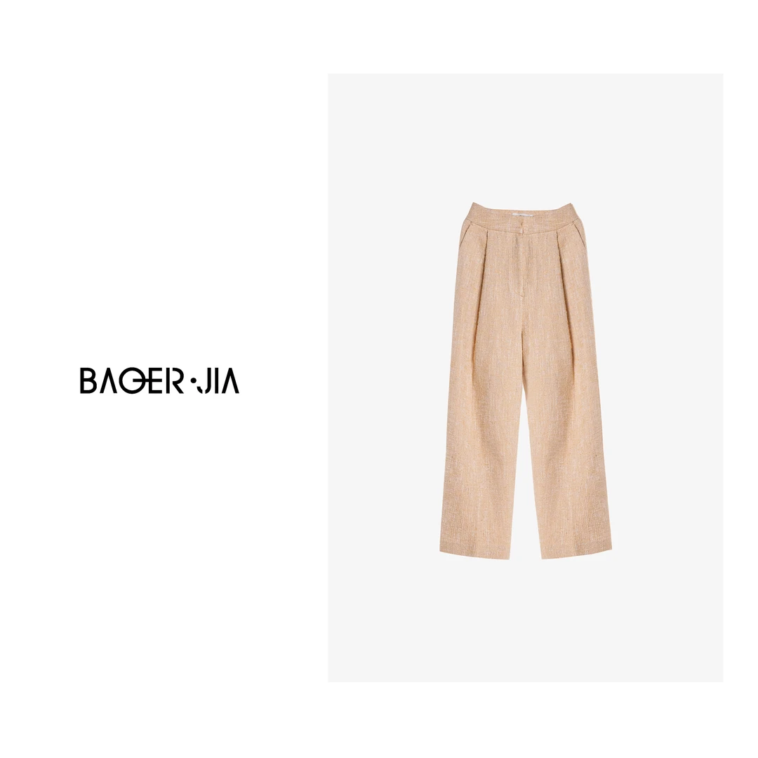 1-【风吹半夏】宝儿家BC11723307早秋款高级名媛气质休闲阔腿直筒裤