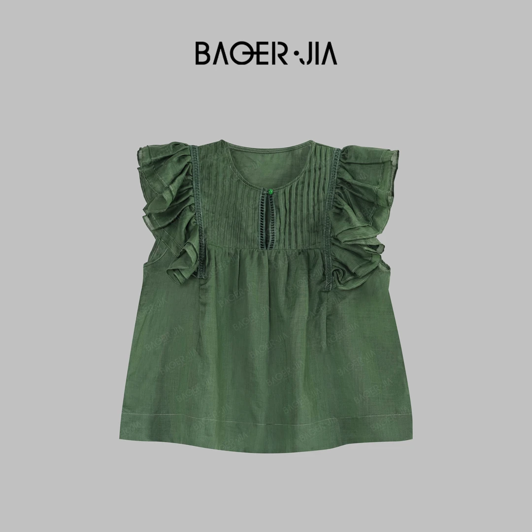 16+宝儿家BK35424204夏季穿搭新款定制韩版时尚休闲百搭苎麻衬衫