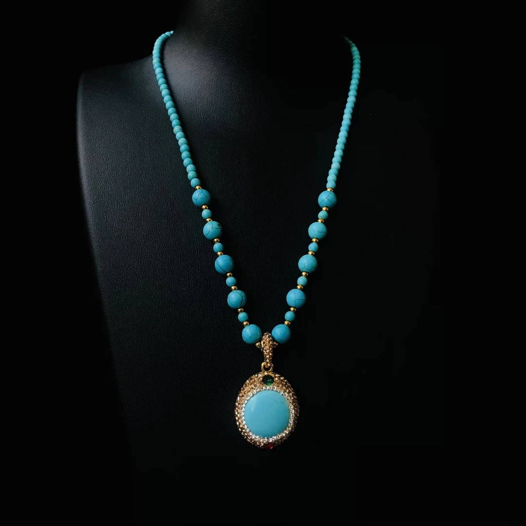 新中式吊坠项链毛衣链女款简约时尚轻奢气质款