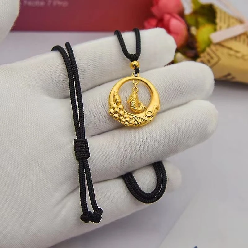 古法鱼跃龙门项链百搭简约锦鲤编织吊坠不掉色时尚气质精美锁骨链