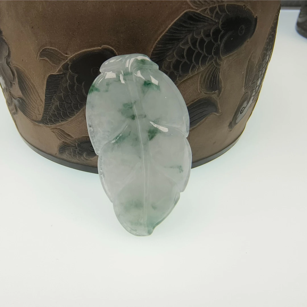 天然缅甸翡翠细糯飘花叶子
