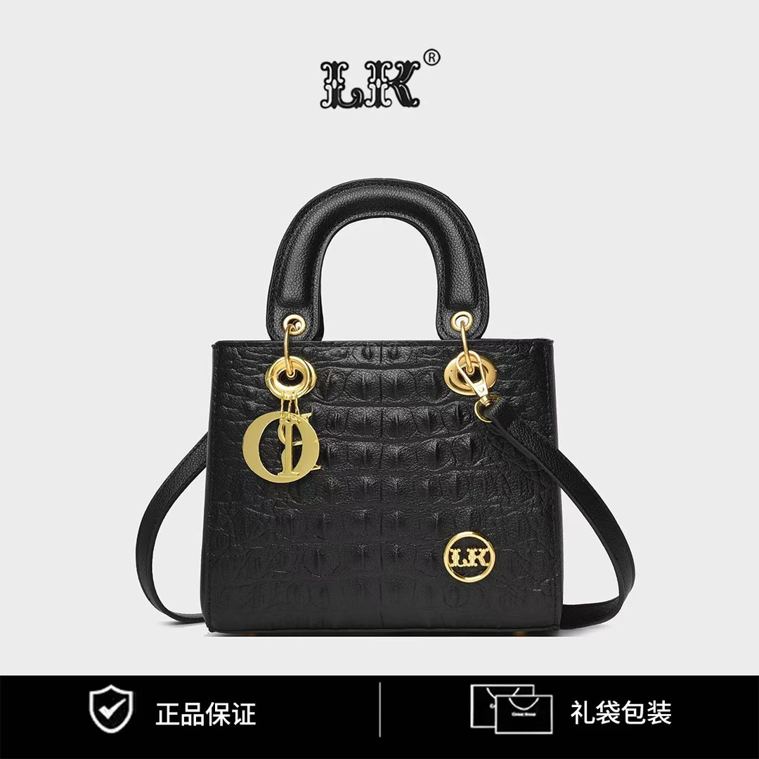 时尚轻奢款韩版休闲皮质单肩斜挎包220鳄鱼纹黑