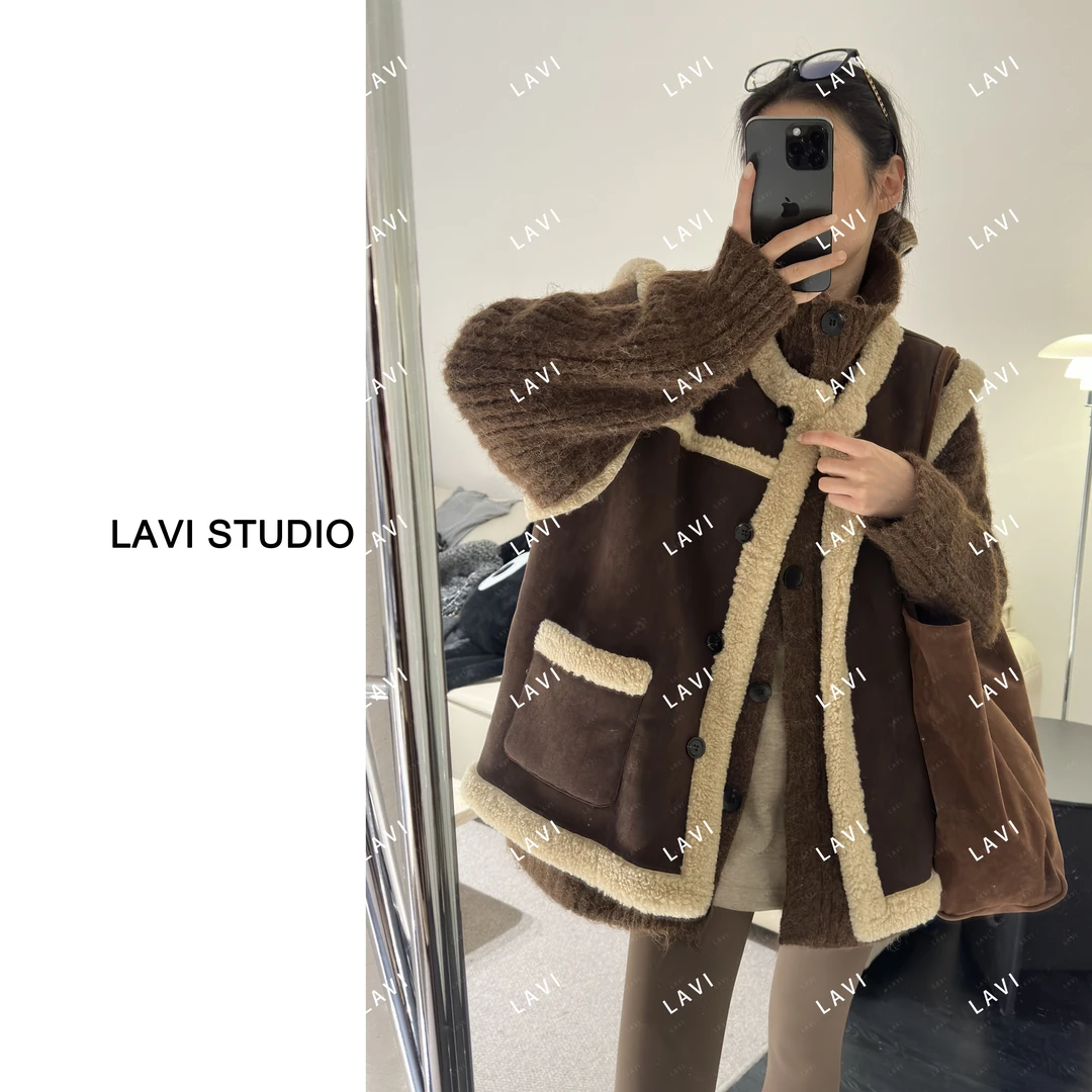 逢春 时尚百搭加绒加厚保暖毛毛马甲D-LW756