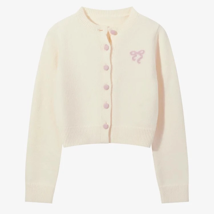 羊城故事-可爱俏皮女蝴蝶结宽松甜美活力童真毛衣开衫Y41146683