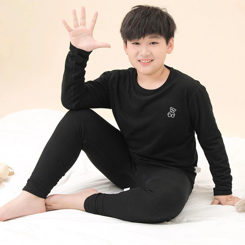 无骨【德绒】日系胖童加厚儿童青少年加宽加大宽秋衣秋裤居家套装