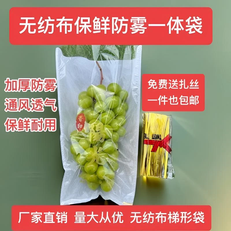 厂家直销高档葡萄包装袋防雾袋无纺布防雾一体袋葡萄包装袋