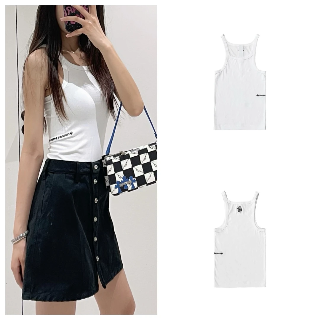 Chrome Hearts/克罗心 宝剑符文刺绣弹力背心 白色