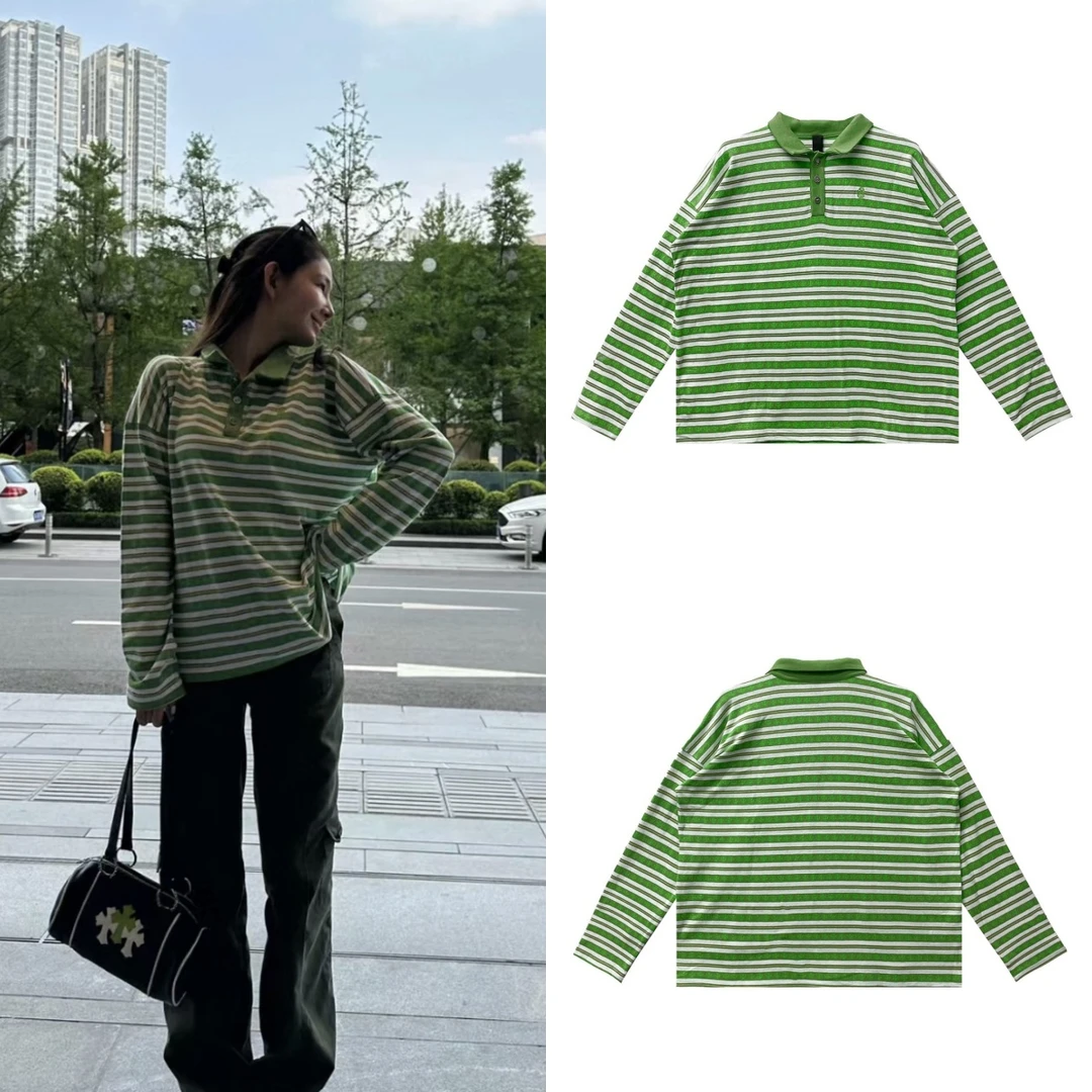 Chrome Hearts 克罗心 十字条纹银扣POLO长袖