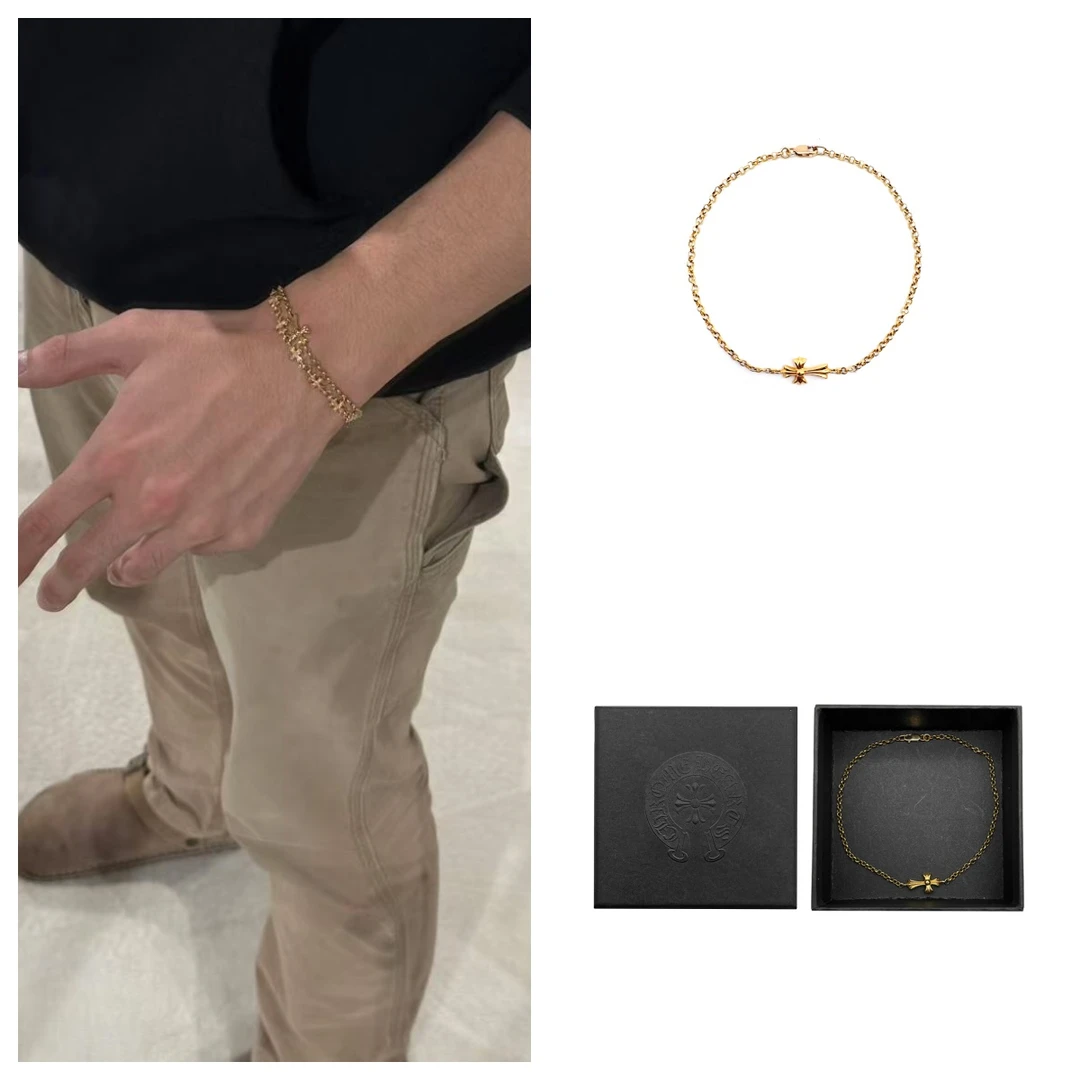 Chrome Hearts/克罗心 22k金babyfat十字链条手链