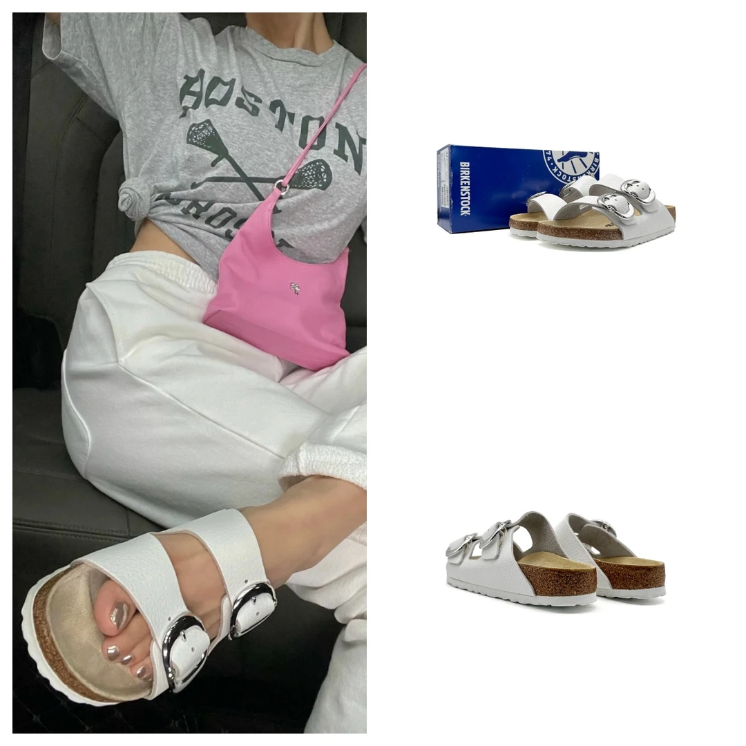 Chrome Hearts/克罗心 Birkenstock银扣拖鞋 白色