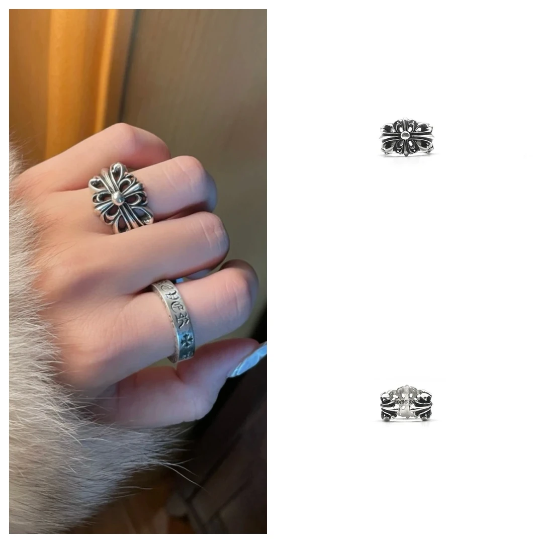 Chrome Hearts/克罗心 Floral十字开口花戒指 国内现货