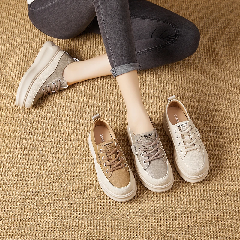 春秋女鞋春夏单鞋厚底圆头时尚百搭夏季软底时尚休闲鞋#K30307