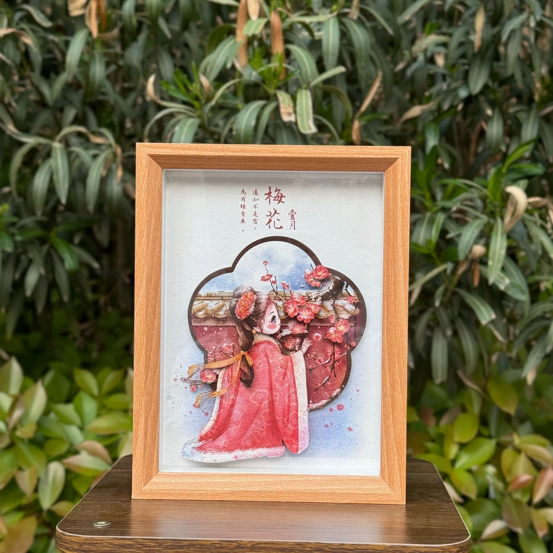 十二花神手工剪纸国风桌面摆台礼物创意玄关情侣彩绘中式