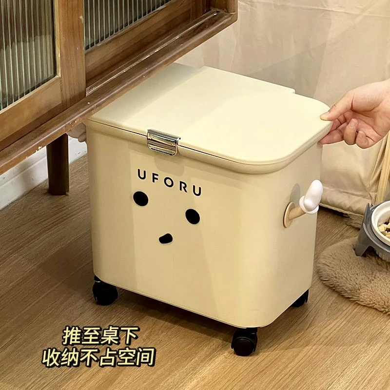 猫粮狗粮储存桶密封防潮带勺子10斤20斤储粮桶宠物用品收纳置物架