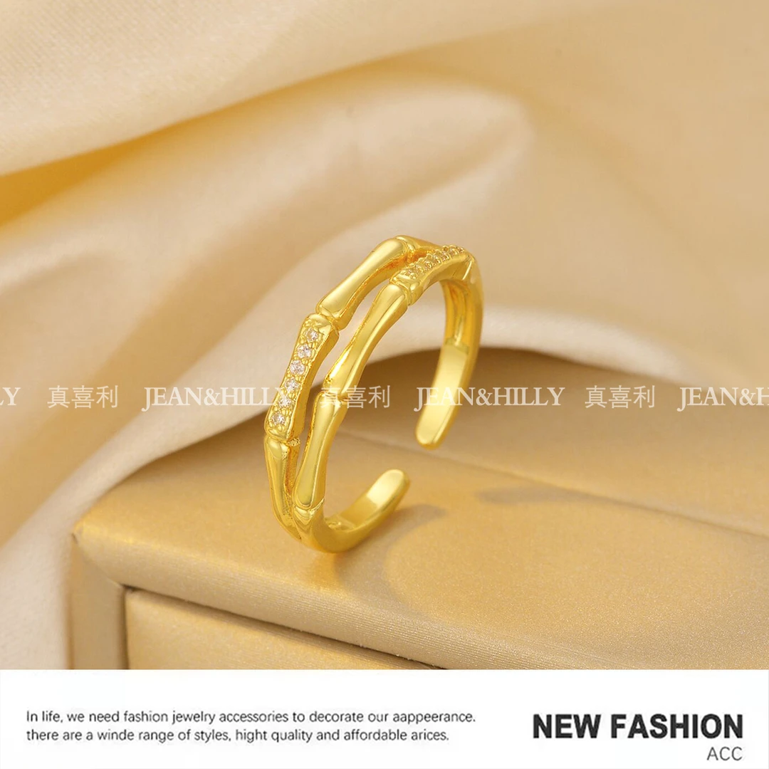 【竹节双圈】戒指 新款国风 潮牌 小众 个性不撞款 男女可戴