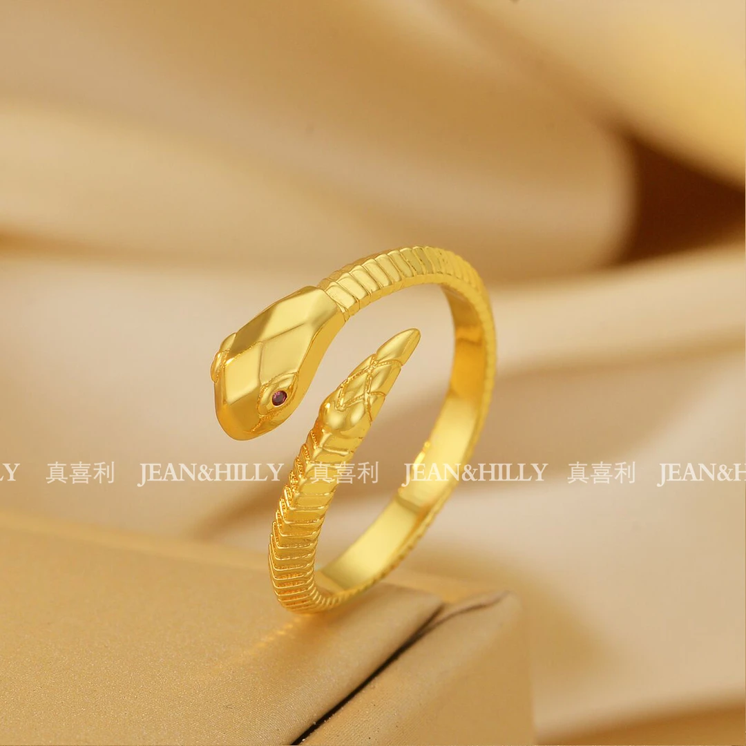 【菱形蛇戒】戒指 简约时尚 蛇年新款开口戒