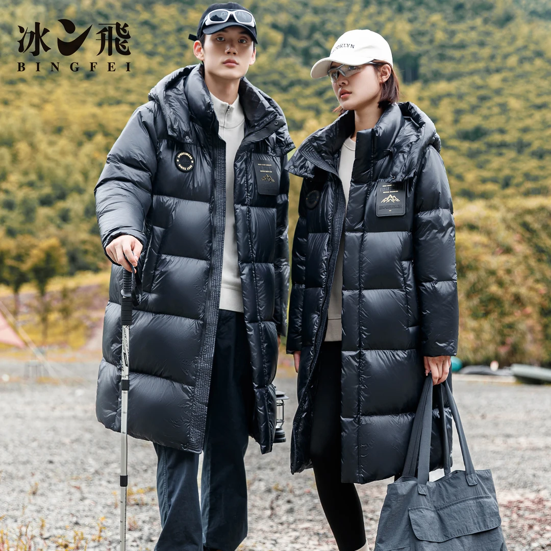 冰飞好羽绒服情侣男女过膝长款2024年冬新款加厚保暖户外极寒外套