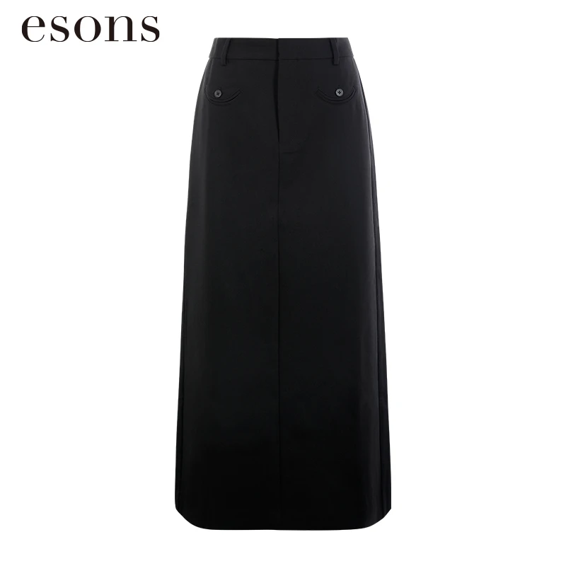 esons/爱城市【商场同款】法式百搭通勤高腰西装长裙半身裙35644860
