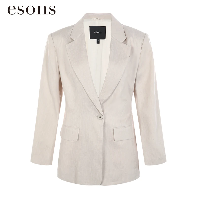 esons/爱城市 收腰浅色通勤职业西装外套35262570
