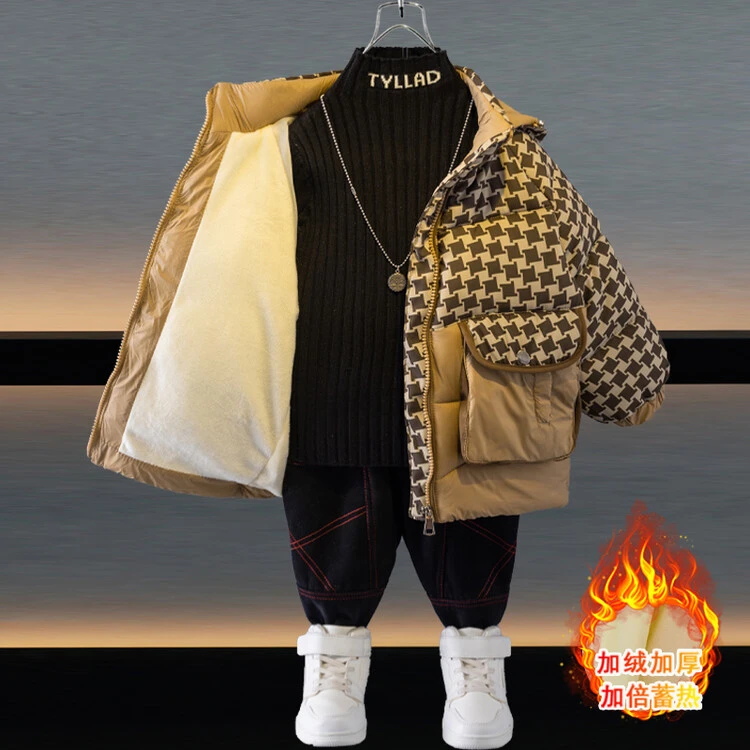 男童冬季外套爆款2023新款加厚棉衣男童小男孩棉服儿童加绒棉服