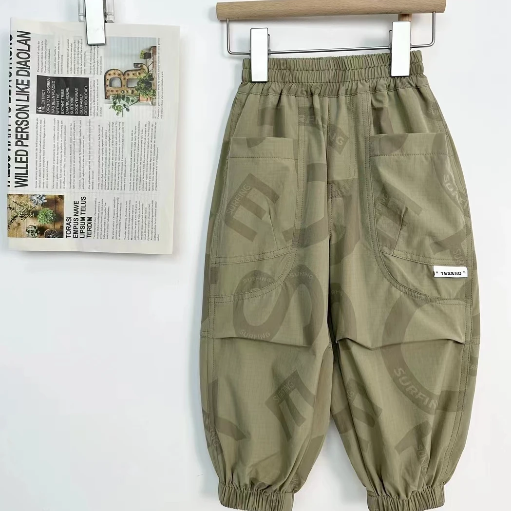 男童防蚊裤薄款2024新款中小童防嗮运动裤夏季宝宝休闲裤男孩百搭