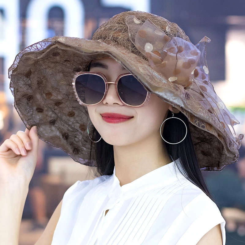 帽子女夏韩版大檐遮脸遮阳帽户外出游防晒帽可折叠休闲百搭太阳帽