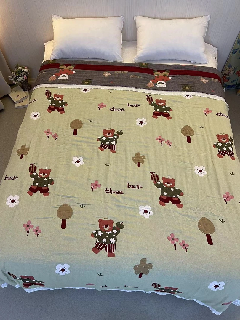 【森林熊】200×230  亲肤柔软透气全棉泡芙被