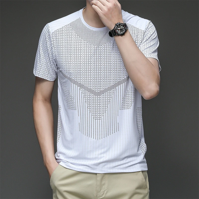 春夏男士百搭T恤运动健身服宽松速干衣短袖跑步训练高弹打底上衣