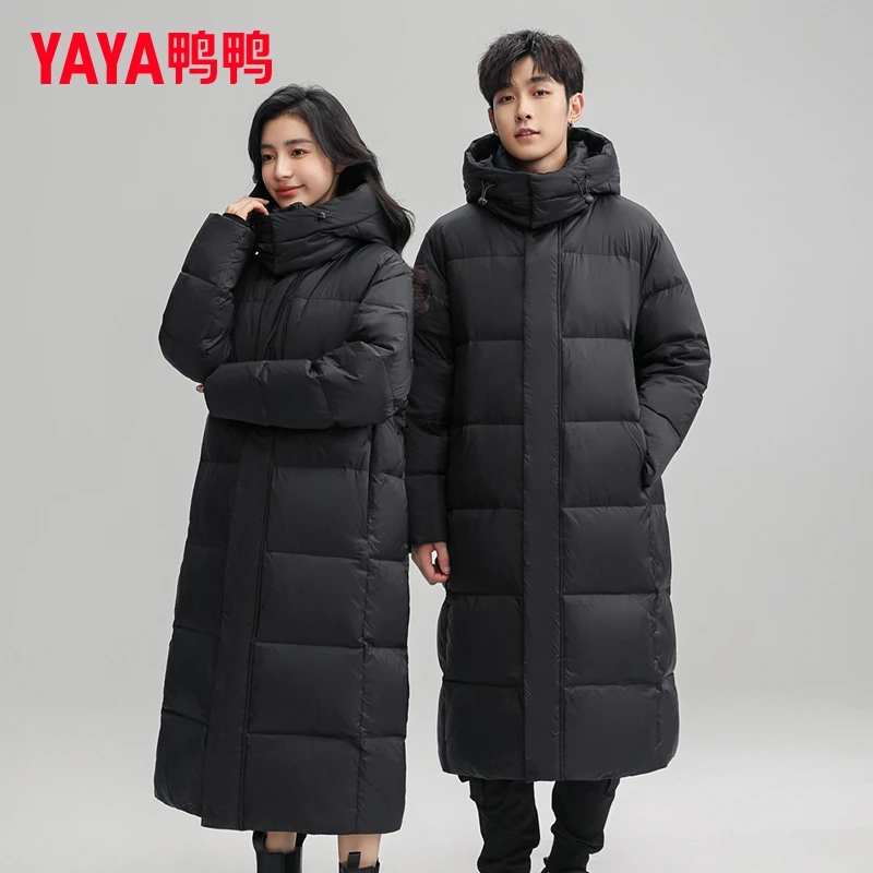 YAYA鸭鸭长款正品冬季大牌2024爆款男士宽松羽绒服加厚休闲外套