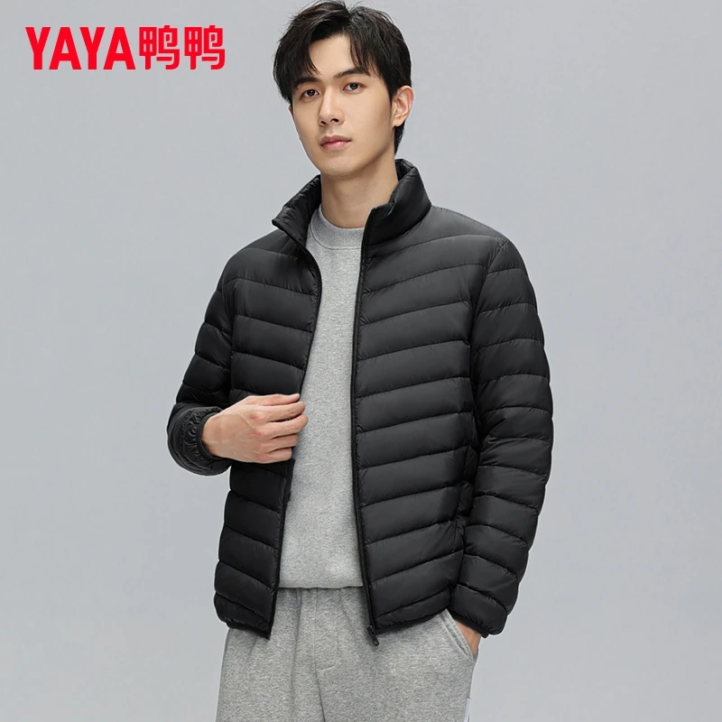 YAYA/鸭鸭男士新款时尚保暖羽绒服冬季男款户外立领休闲宽松外套