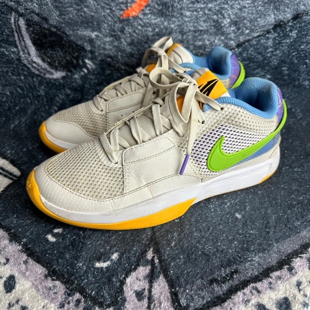 42.5码Nike 莫兰特 ja 1灰蓝橙/市场646 无原盒 鞋帮磨损