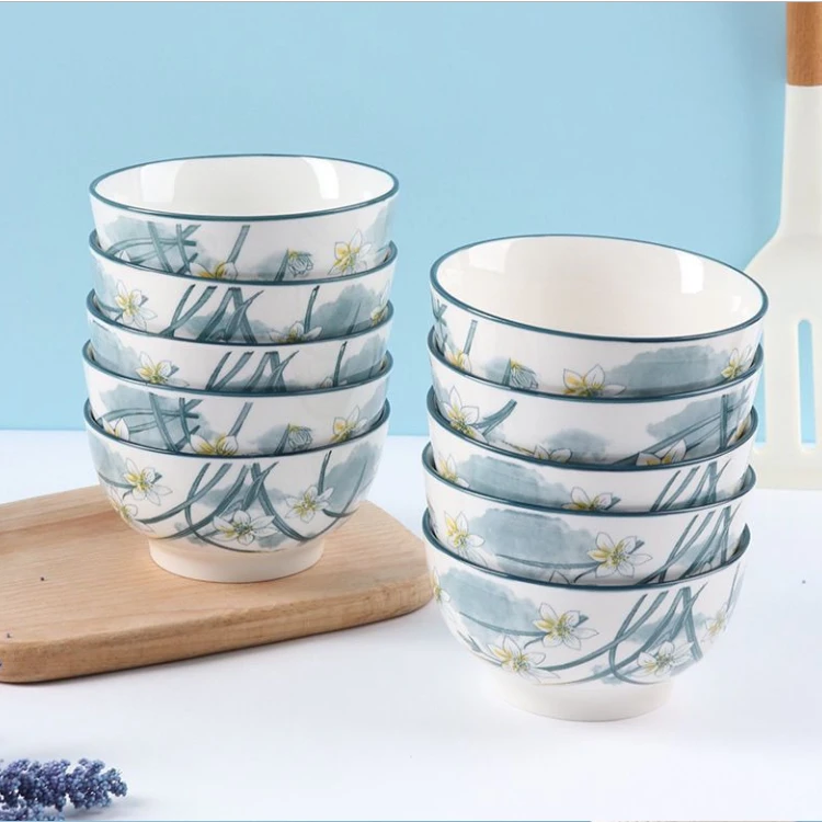 4.5英寸水仙花米饭碗到手8只 破损联系客服