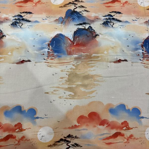 《小伟设计》依山伴水22号棉绸面料布料 定制商品不支持退换