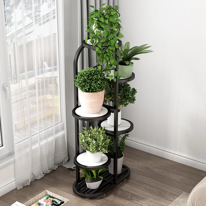 轻奢花架子客厅落地式铁艺阳台多肉花盆置物架室内高端植物摆放架