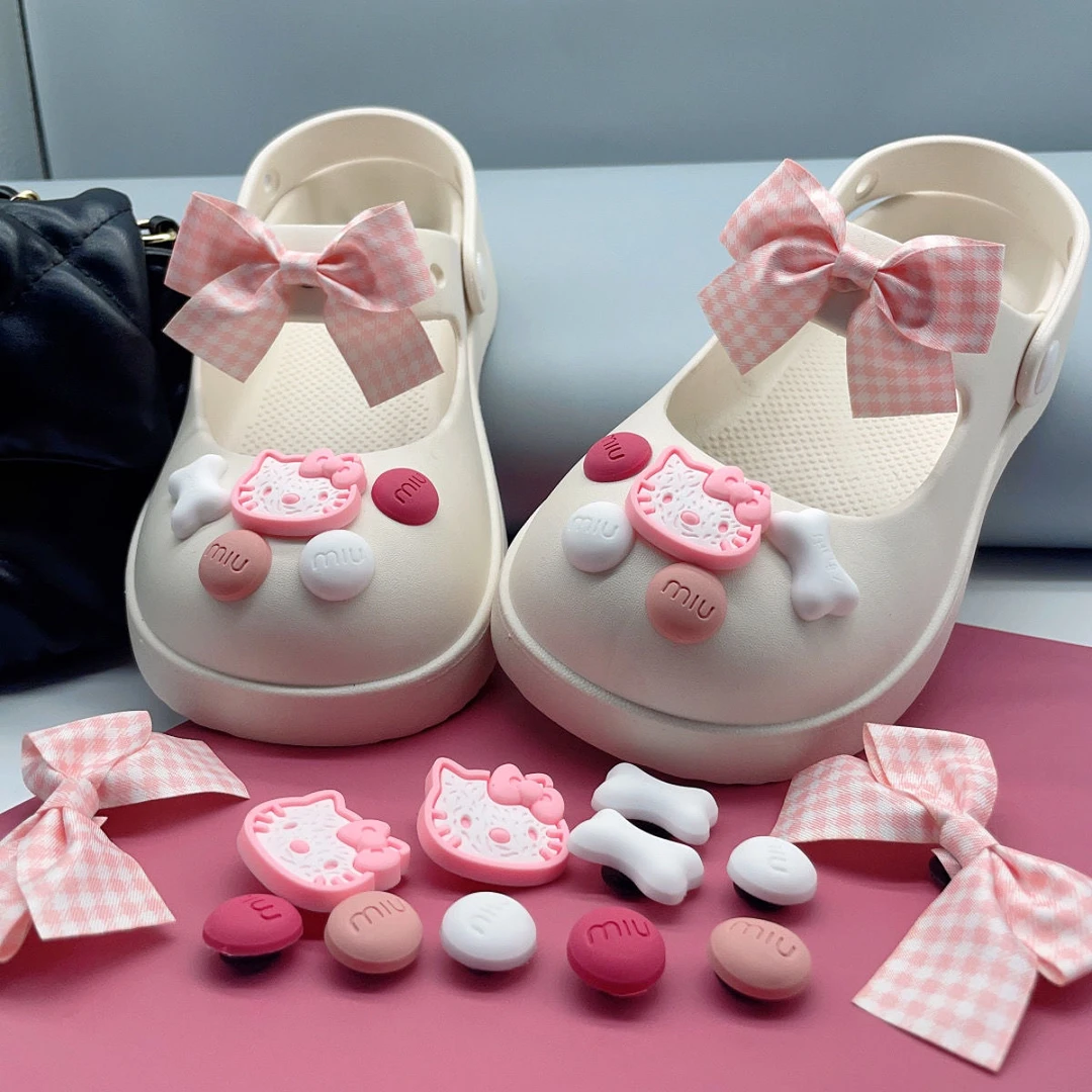 洞洞鞋配饰蝴蝶结KT猫DIY爆款鞋花鞋扣洞洞鞋配饰洞洞鞋配饰