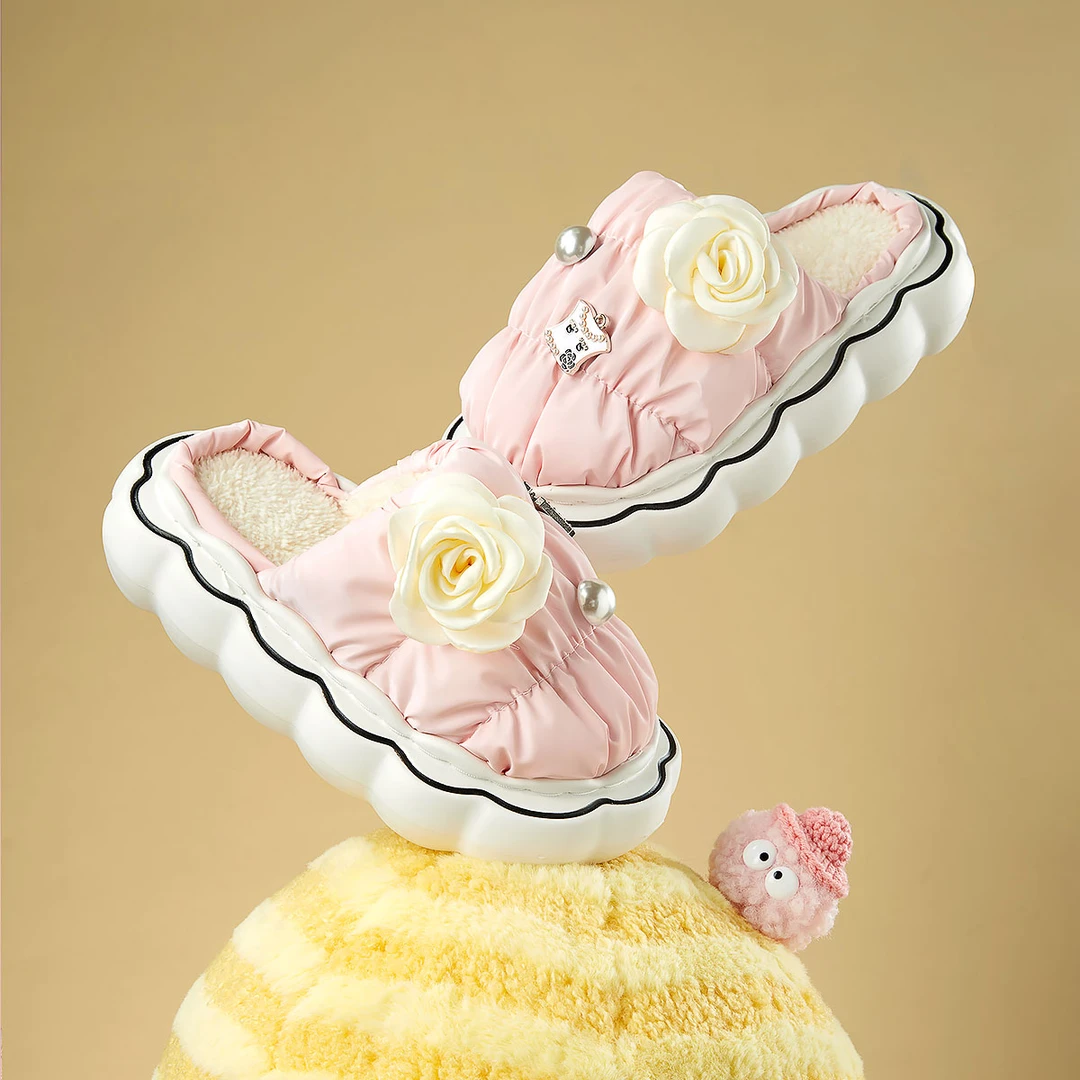 幸福玛丽防水儿童棉拖鞋秋冬季亲子拖鞋居家防滑毛绒厚底可爱冬天