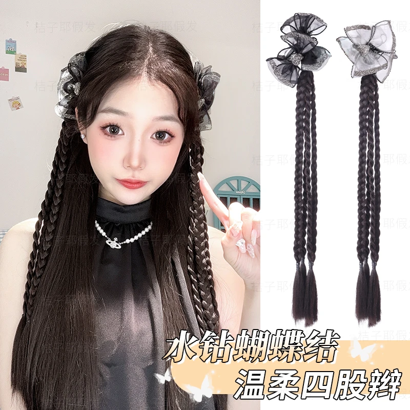 假发马尾辫子气质款刘海儿夹拳击辫麻花辫扭扭辫女款