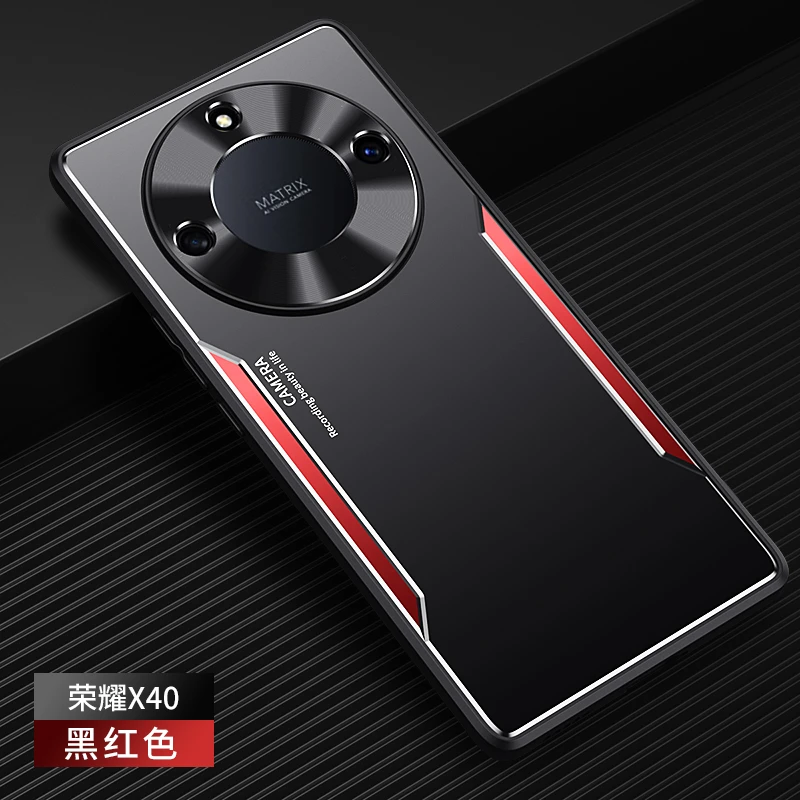 荣耀X40手机壳新款网红推荐Honor男女士防摔金属磨砂保护套带支架