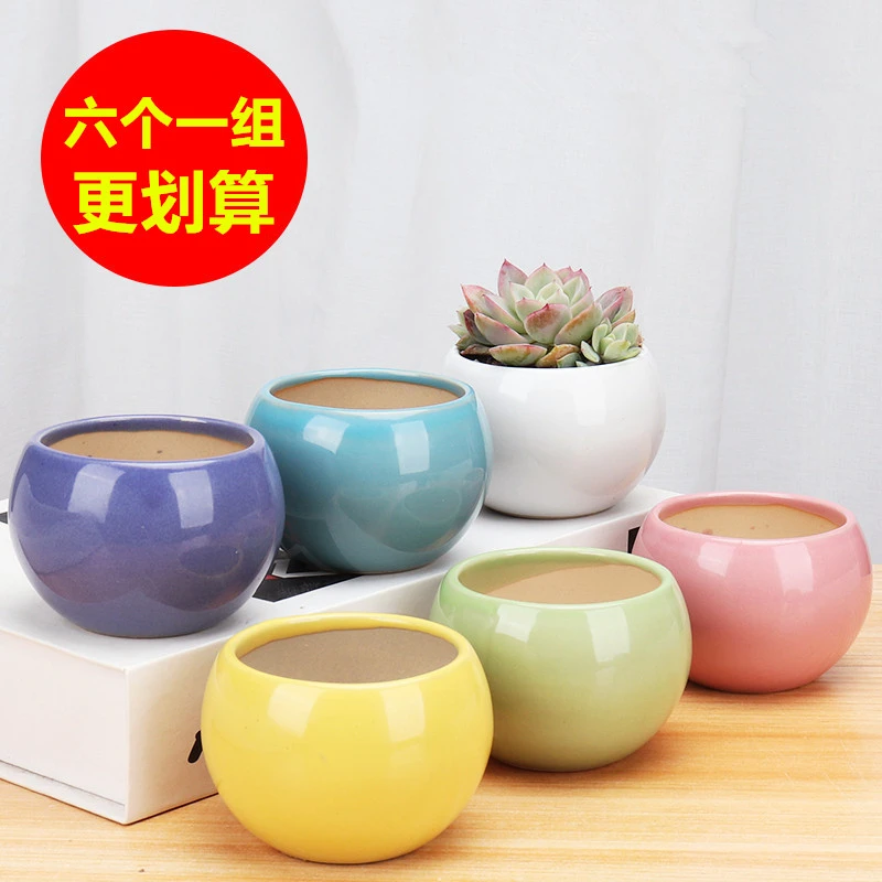 多肉花盆清仓捡漏大口径简约创意个性家用陶瓷绿植肉肉盆栽专用盆