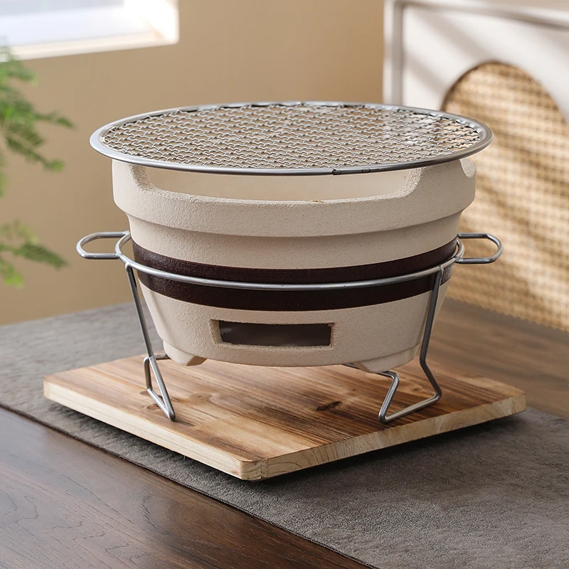 网红围炉煮茶烧烤炉家用烤火炉户外炭火炉老式打边炉泥炉碳炉碳烤