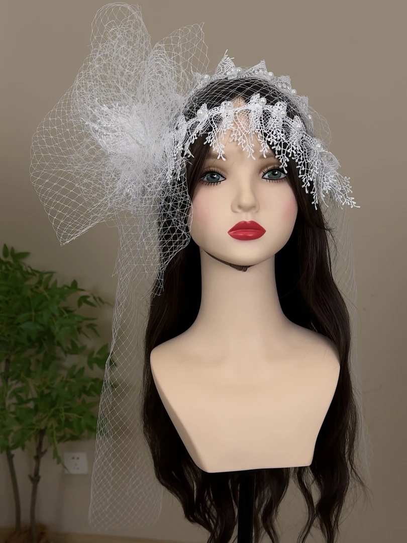 复古蕾丝网格造型头饰