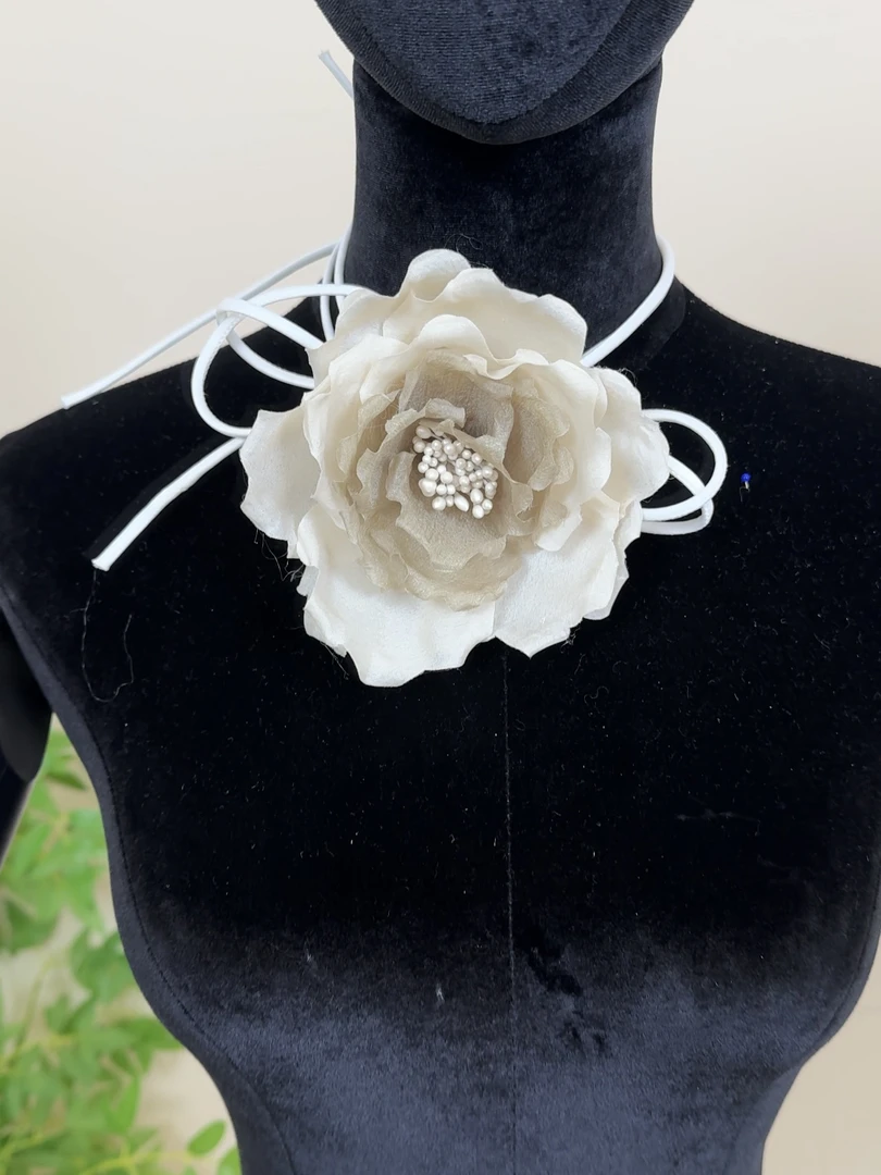 非金属布艺项链 手工花朵缎带脖花脖饰头饰