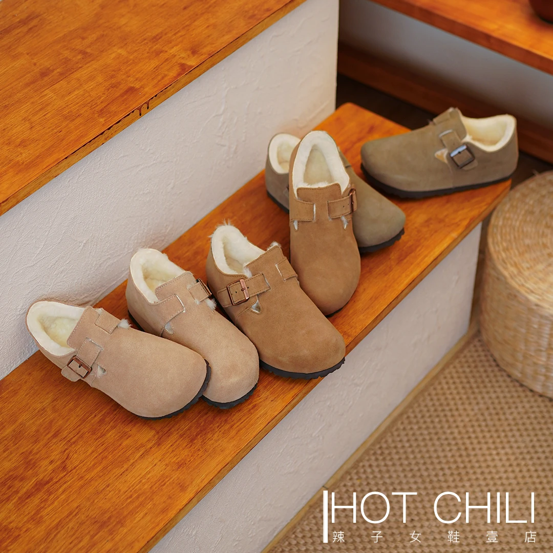 【辣子】35-40厚底厚毛足弓支持秋冬带后跟勃肯鞋保暖